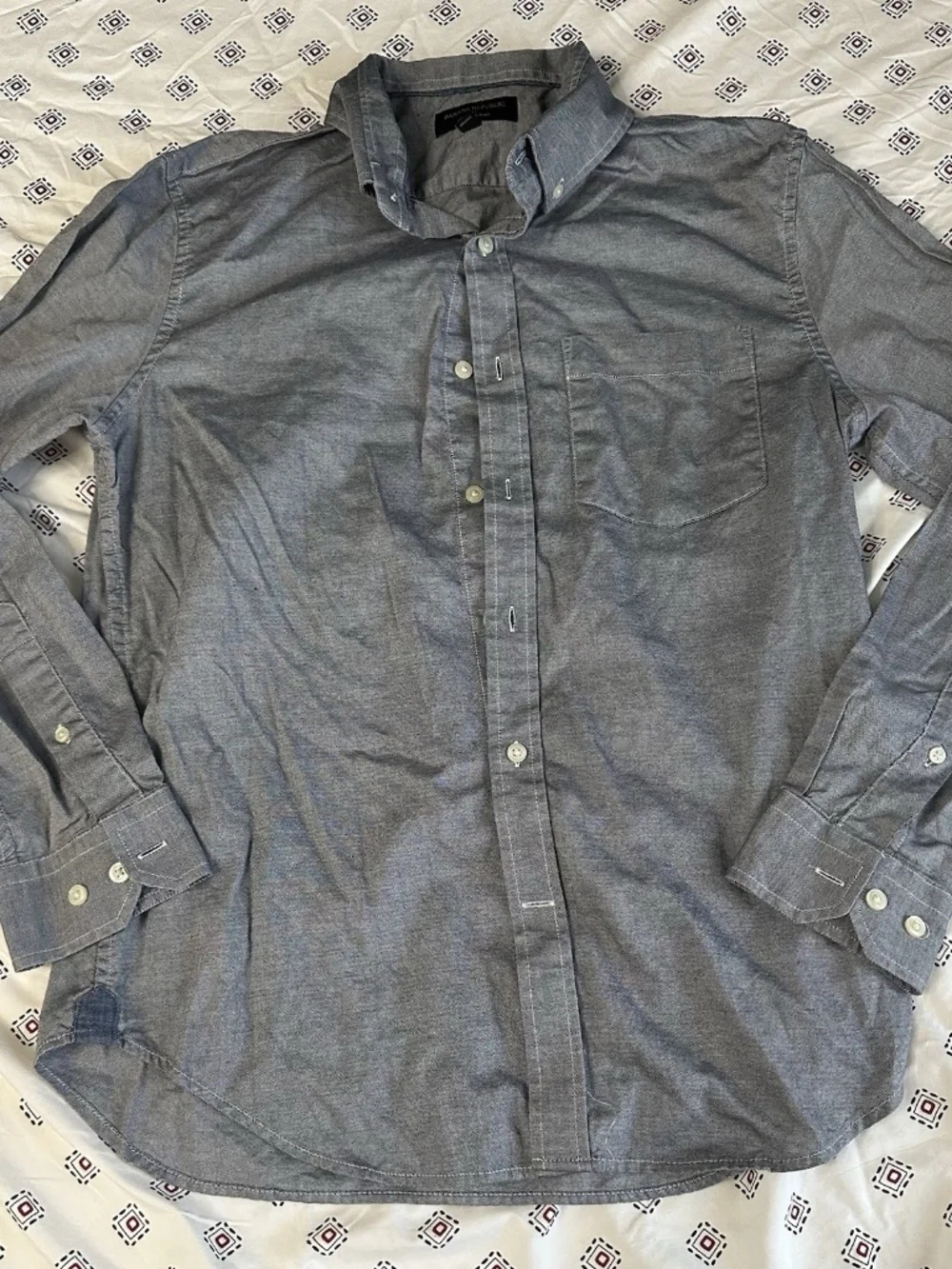 Banana Republic, Medium Men’s , Long Sleeve Bun Up Grey Top Shirt, Formal